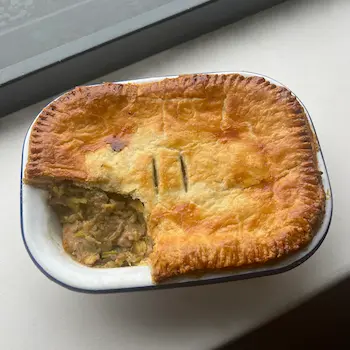 Roast chicken, leek and bacon pie